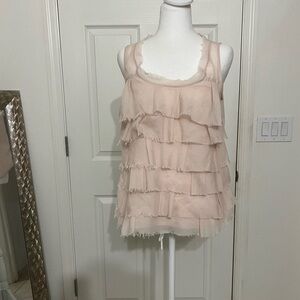 LOFT Soft Pink Tiered Tank Top